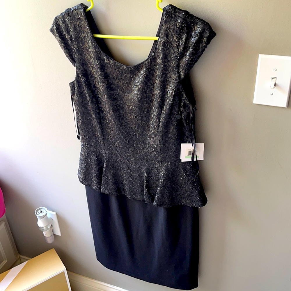 NWT Calvin Klein Sequin Semi Formal Peplum Dress